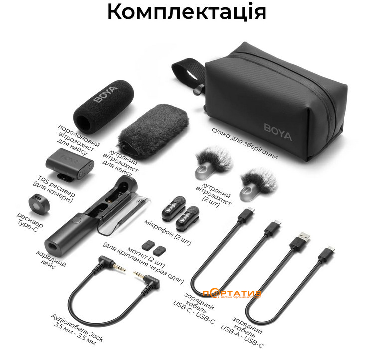 Мікрофон BOYA Magic-03 Type-C/TRS Black