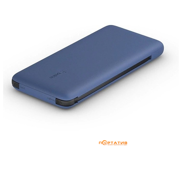 Внешний аккумулятор Belkin Power Bank 10000mAh 23W integrated cables Blue (BPB006BTBLU)