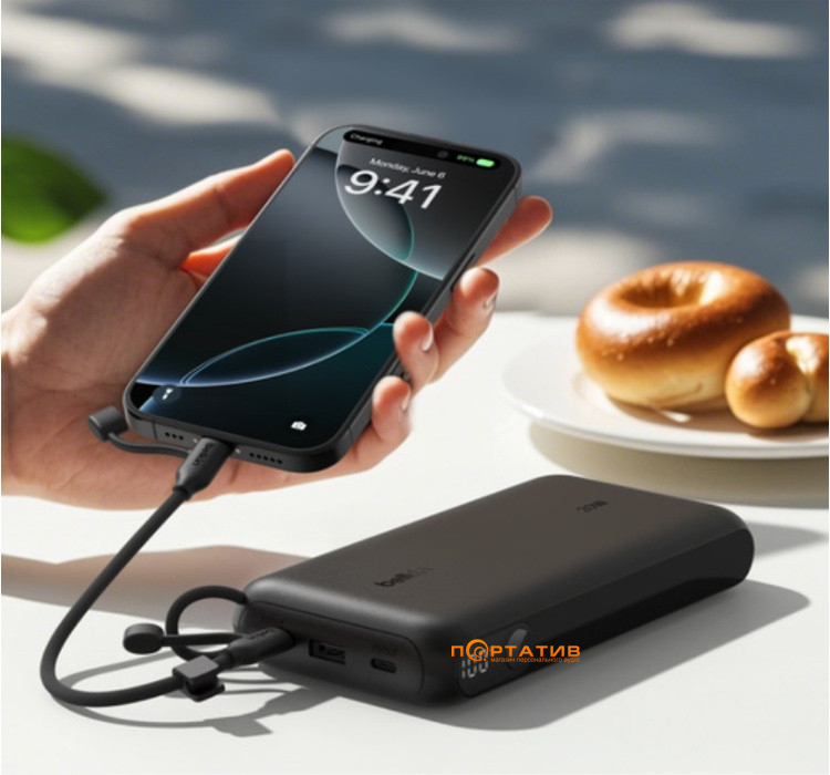 Внешний аккумулятор Belkin 20000mAh 20W PD w/Display USB-C Black (BPB028HQBK)