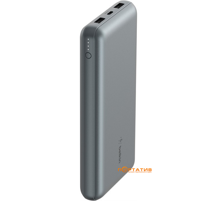 Внешний аккумулятор Belkin Power Bank 10000 15W Dual USB-A USB-C Grey (BPB011BTGY)