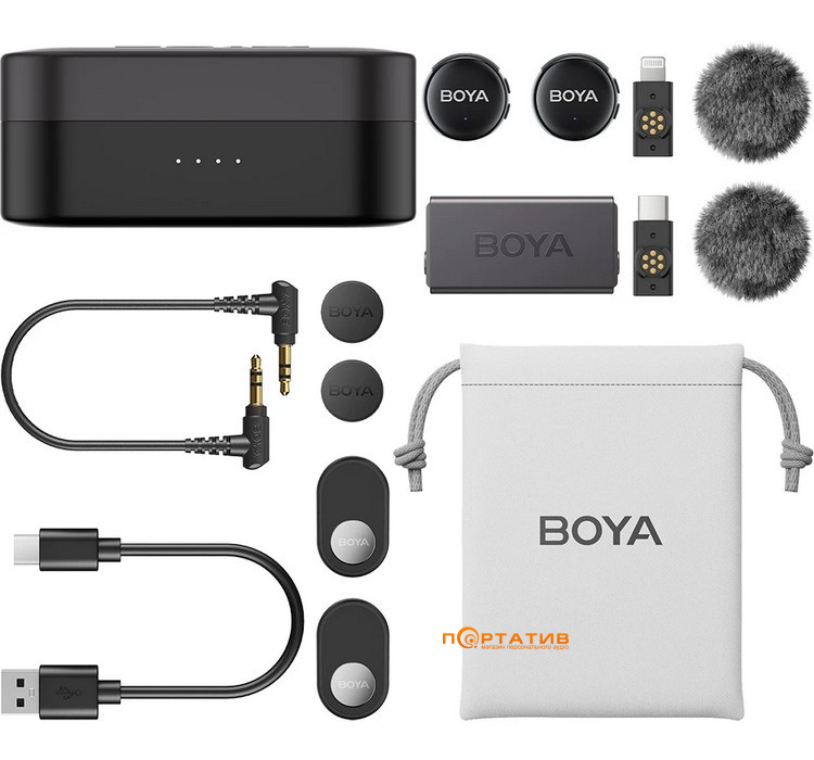 Мікрофон BOYA LINK 3-01 Type-C/TRS/Lightning Black