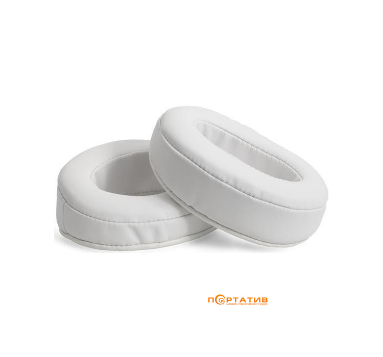 Brainwavz Headphone Memory Foam Earpads Oval PU Leather Angled White