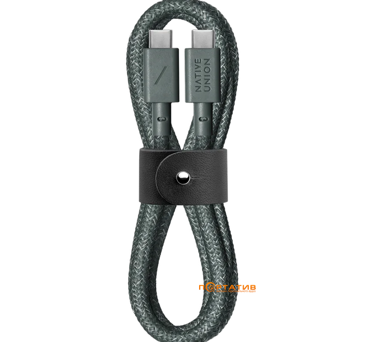 Кабель Native Union Belt Cable USB-C to USB-C Slate Green (1.2 m) (BELT-C-GRN-2-NP)