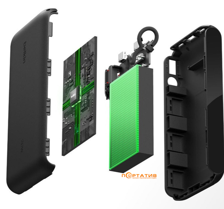 Внешний аккумулятор Belkin 20000mAh 20W PD w/Display USB-C Black (BPB028HQBK)