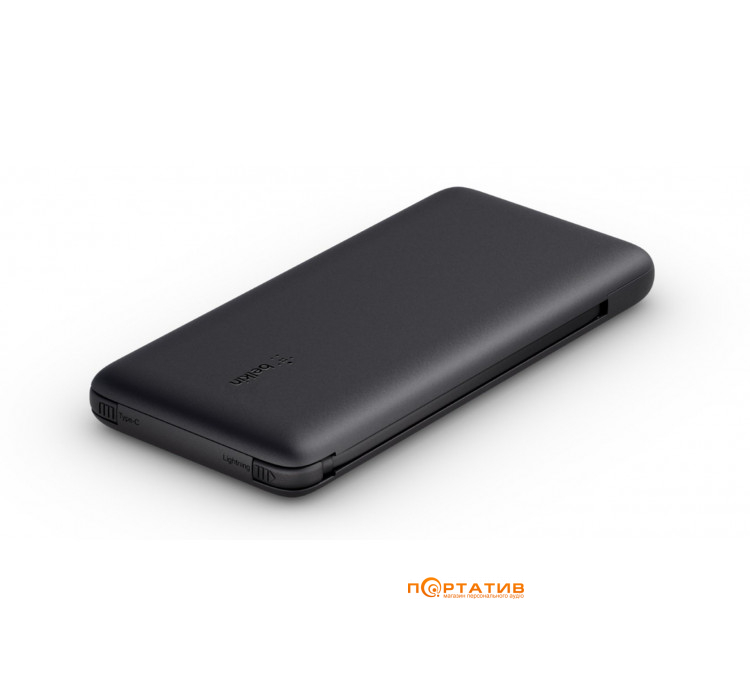 Зовнішній акумулятор Belkin Power Bank 10000mAh 23W integrated cables Black (BPB006BTBLK)