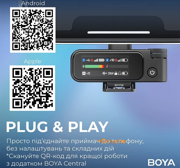 Микрофон BOYA MIC 2-02 Type-C/TRS Black