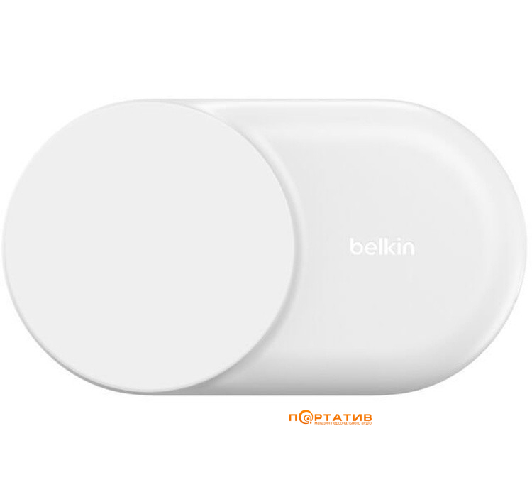 Бездротовий зарядний пристрій Belkin UltraCharge 2-in-1 Foldable Magnetic Charging 25W White (WIZ039KQWH)