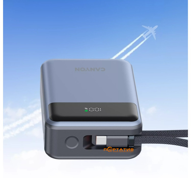 Зовнішній акумулятор Canyon OnPower 600 20000mAh 65W Dark Grey (CNS-CPB600DG)