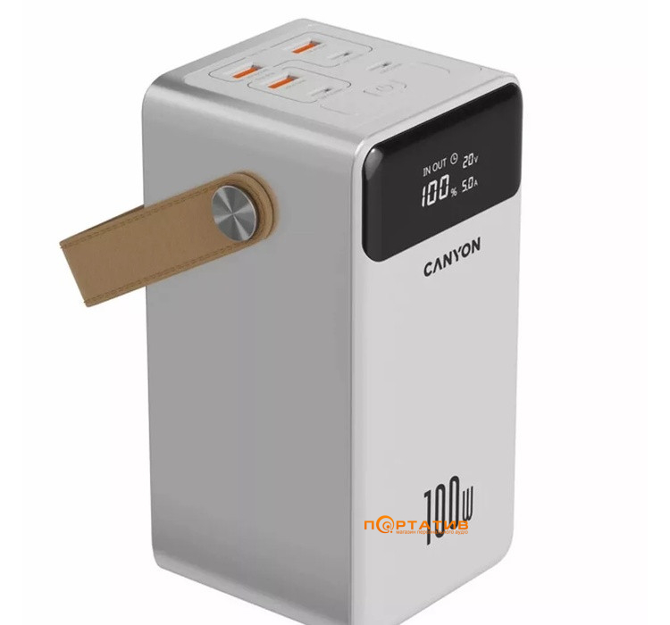 Зовнішній акумулятор Canyon OnPower 610 Metal 60000mAh PD100W White (CNS-CPB610W)