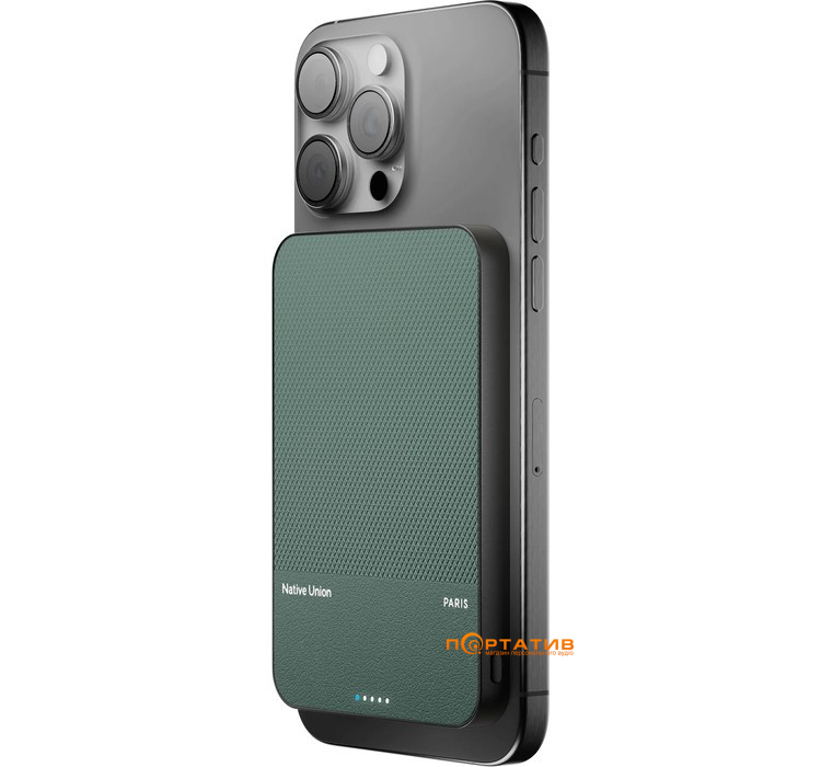 Зовнішній акумулятор Native Union (Re) Classic Magnetic 5 000mAh Slate Green (PB-5KMS-GRN)