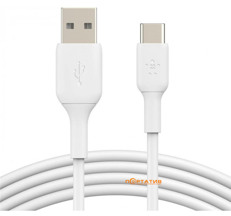 Belkin USB-A - USB-С PVC Cable 2 m White (CAB001BT2MWH)