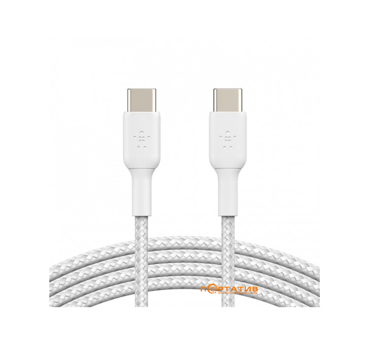 Belkin USB-С - USB-С BRAIDED 1m White (CAB004BT1MWH)