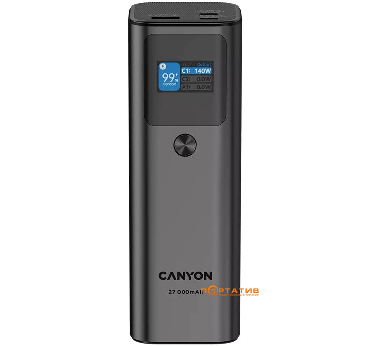 Внешний аккумулятор Canyon PB-2010 27000mAh 140W Dark Grey (CNE-CPB2010DG)