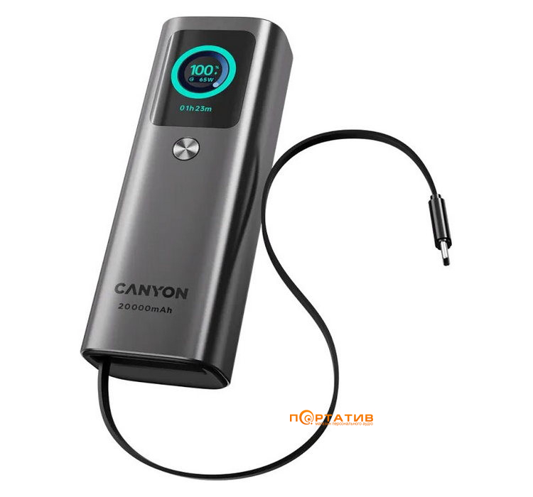 Зовнішній акумулятор Canyon OnPower 265 20000mAh 165W Dark Grey (CNS-CPB265DG)