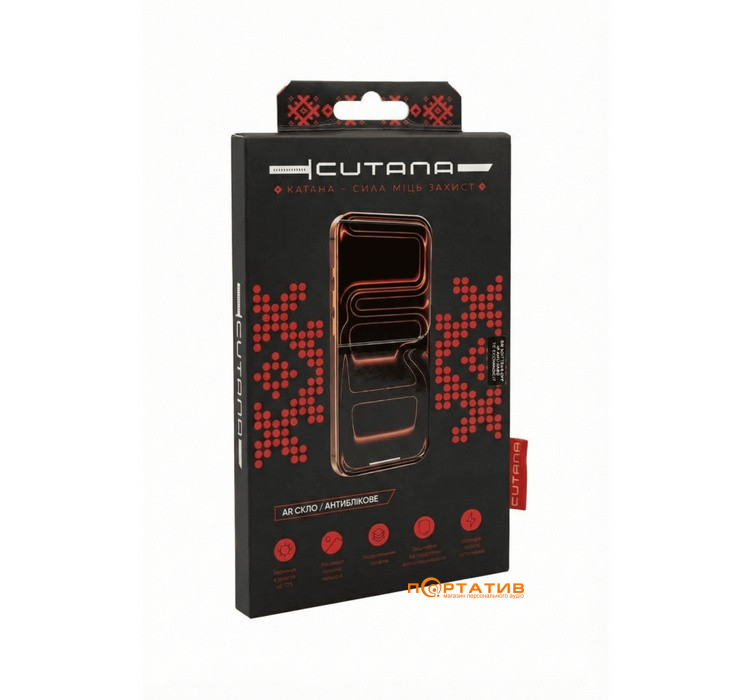 Защитное стекло Cutana iPhone 17 Pro Max 2.5D Premium AR Tempered Glass Black