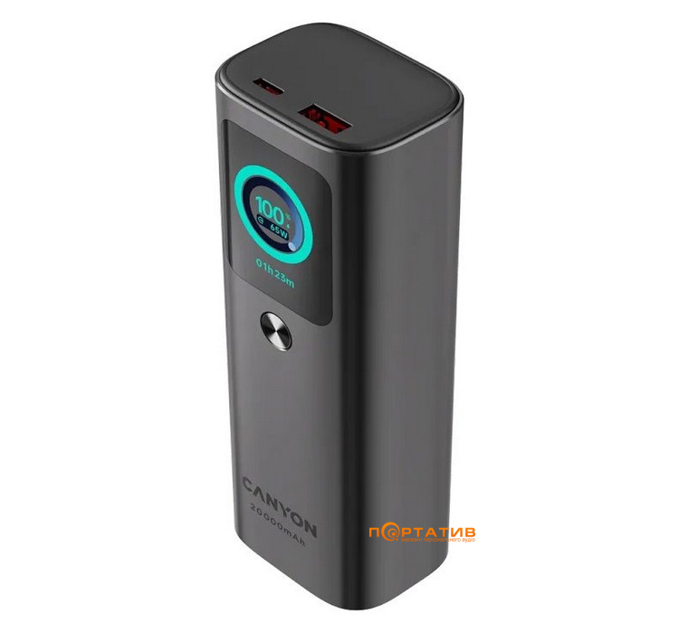 Зовнішній акумулятор Canyon OnPower 265 20000mAh 165W Dark Grey (CNS-CPB265DG)