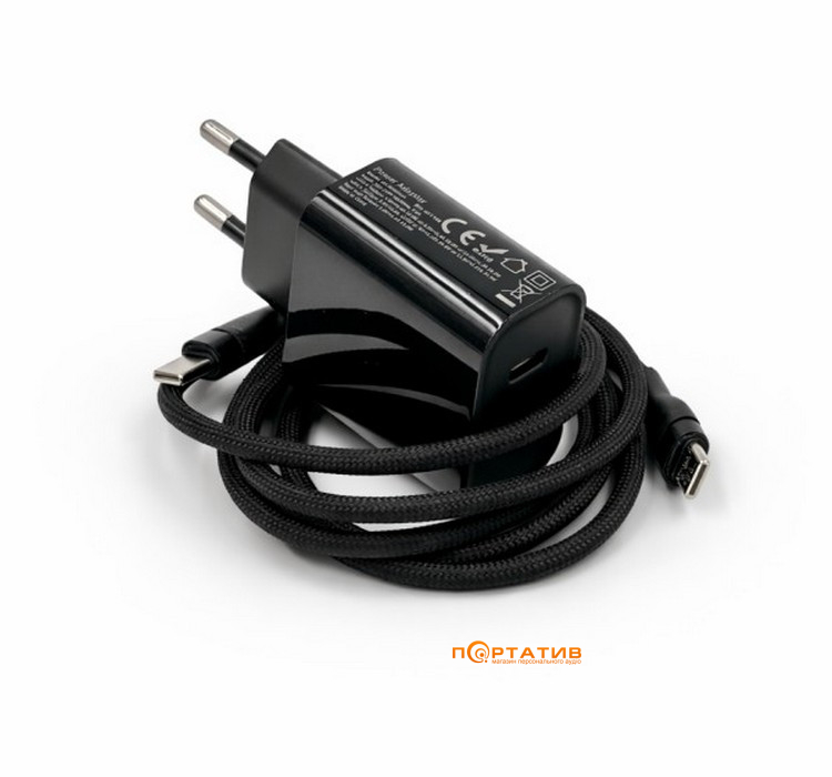 Зарядное устройство Cutana GaN 20W Dual-Port Power Adapter + Type-C Cable Black