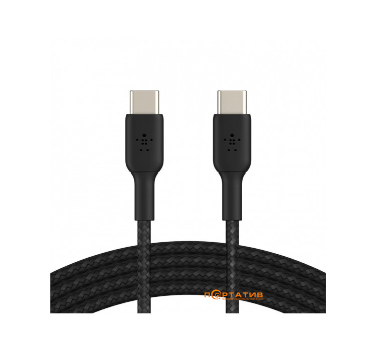 Кабель Belkin USB-С - USB-С BRAIDED 1m Black (CAB004BT1MBK)