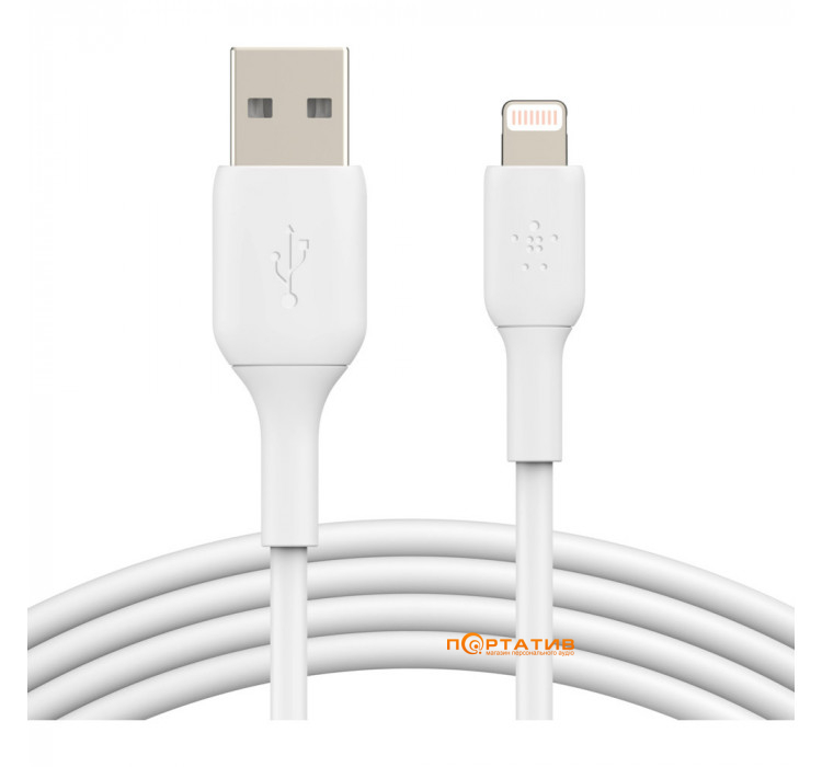 Belkin USB-A - Lightning PVC Cable 1 m White (CAA001BT1MWH)