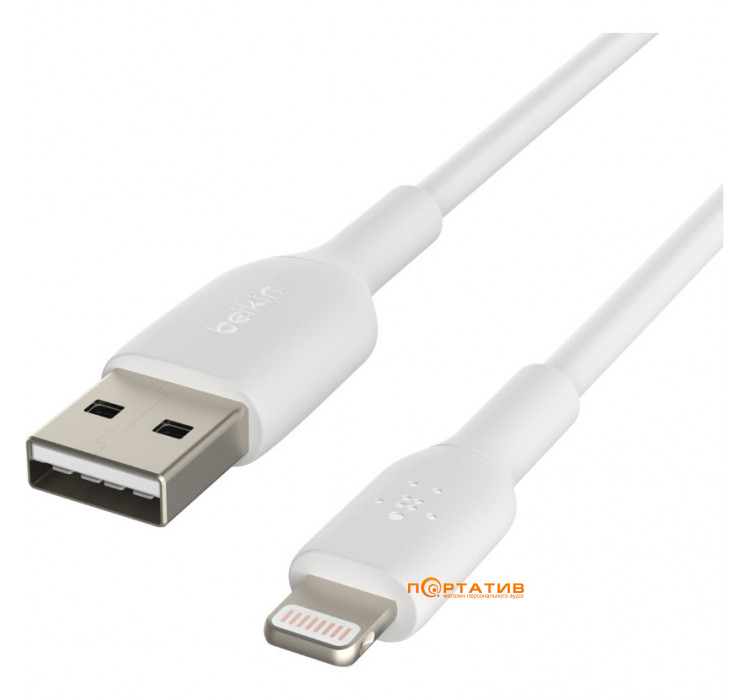 Belkin USB-A - Lightning PVC Cable 1 m White (CAA001BT1MWH)
