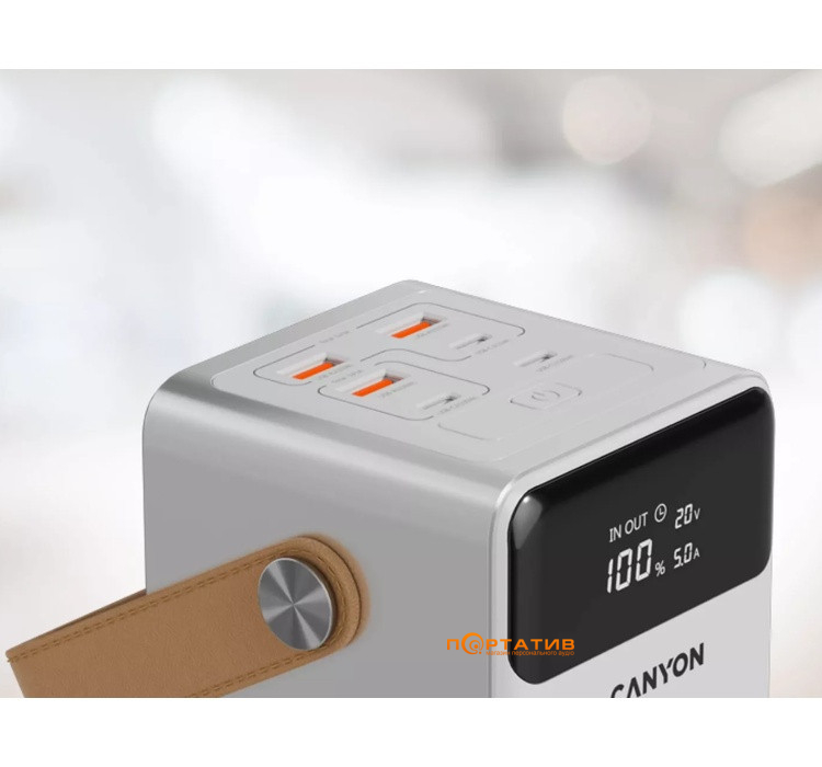 Зовнішній акумулятор Canyon OnPower 610 Metal 60000mAh PD100W White (CNS-CPB610W)
