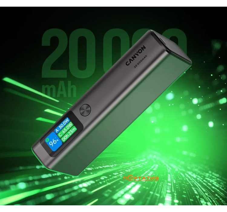 Внешний аккумулятор Canyon OnPower 230 20000mAh 130W Dark Grey (CNS-CPB230DG)