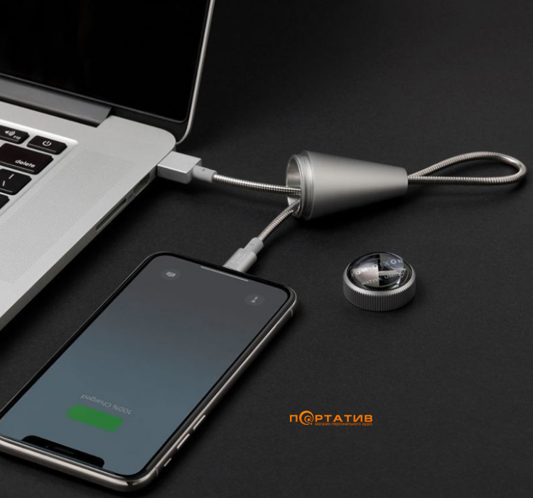 Кабель Native Union Tom Dixon Stash Cone Lightning Cable Silver (CONE-L-SIL-TD)