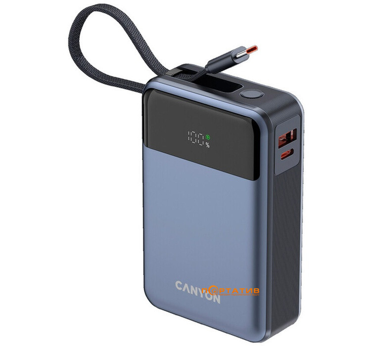 Зовнішній акумулятор Canyon OnPower 600 20000mAh 65W Dark Grey (CNS-CPB600DG)