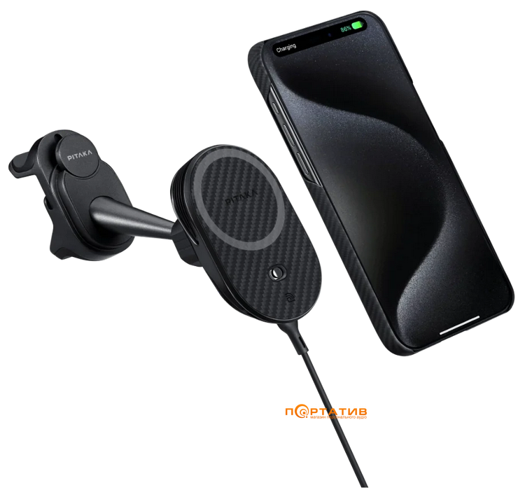 Автомобильный держатель Pitaka MagEZ Car Mount Pro 2 Car Vent Black (Tesla) (CM2302T)