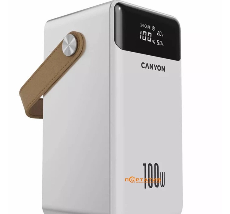Зовнішній акумулятор Canyon OnPower 610 Metal 60000mAh PD100W White (CNS-CPB610W)