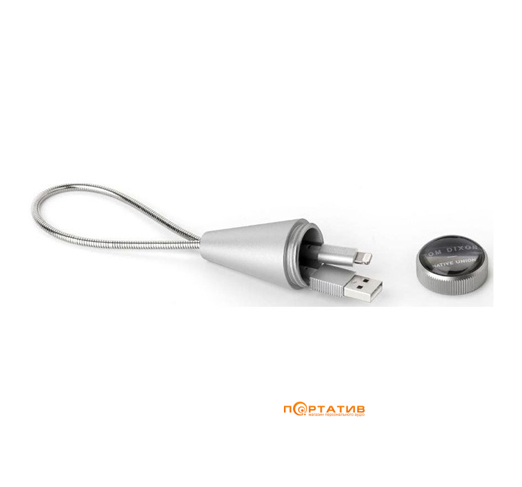 Кабель Native Union Tom Dixon Stash Cone Lightning Cable Silver (CONE-L-SIL-TD)