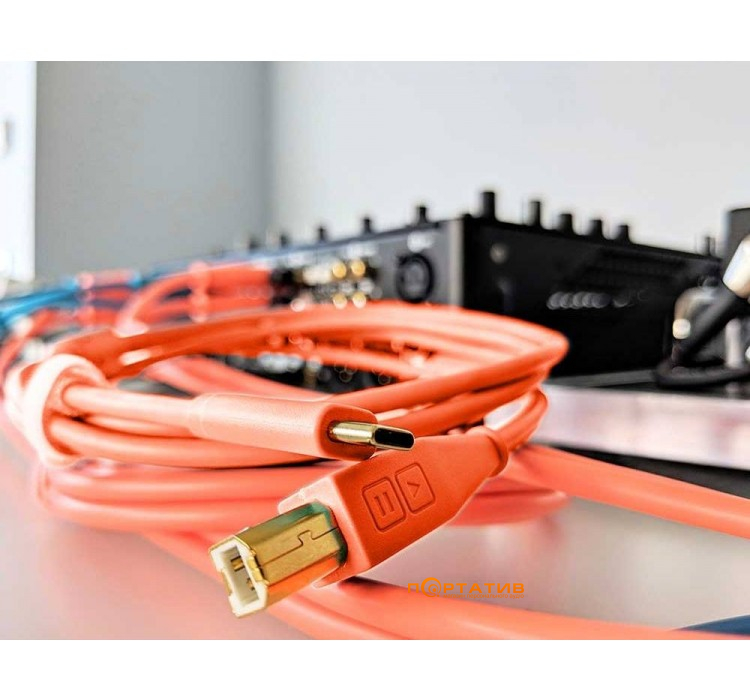 DJ Techtools Chroma Cables: USB-C Neon Orange (Type-C to USB-B)