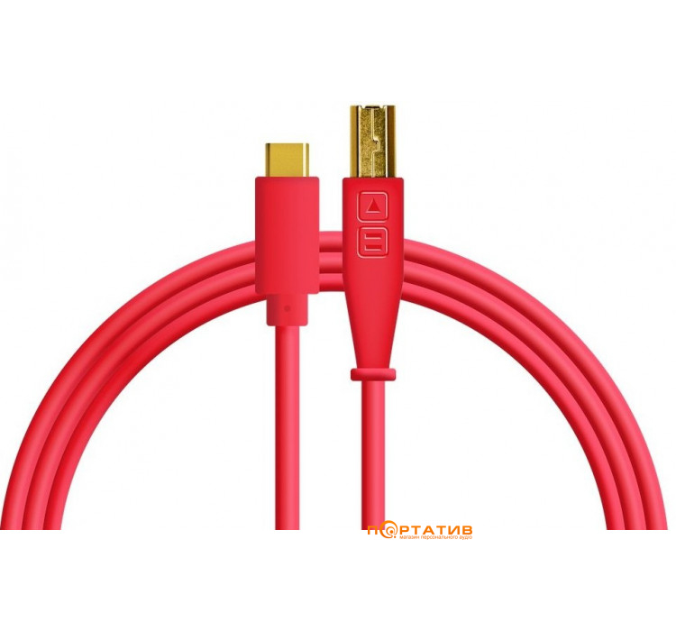 DJ Techtools Chroma Cables: USB-C Red (Type-C to USB-B)
