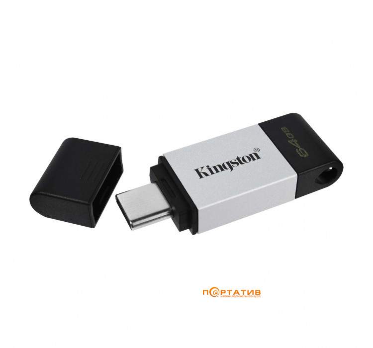 Kingston DataTraveler 80 Type-C 64GB USB 3.2 Black (DT80/64GB)