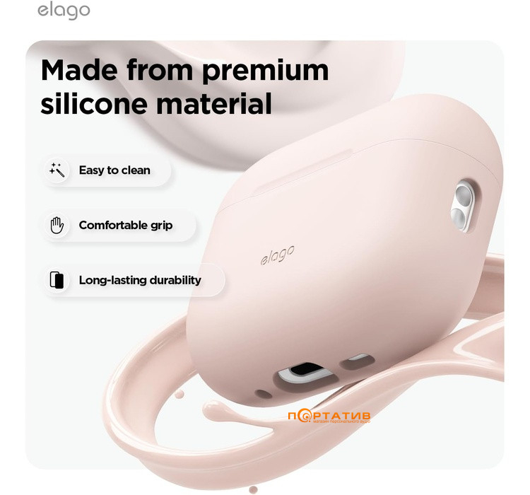 Чохол Elago Silicone Hang Sand Pink for Airpods Pro 3rd Gen (EAPP3SC-HANG-SPK)