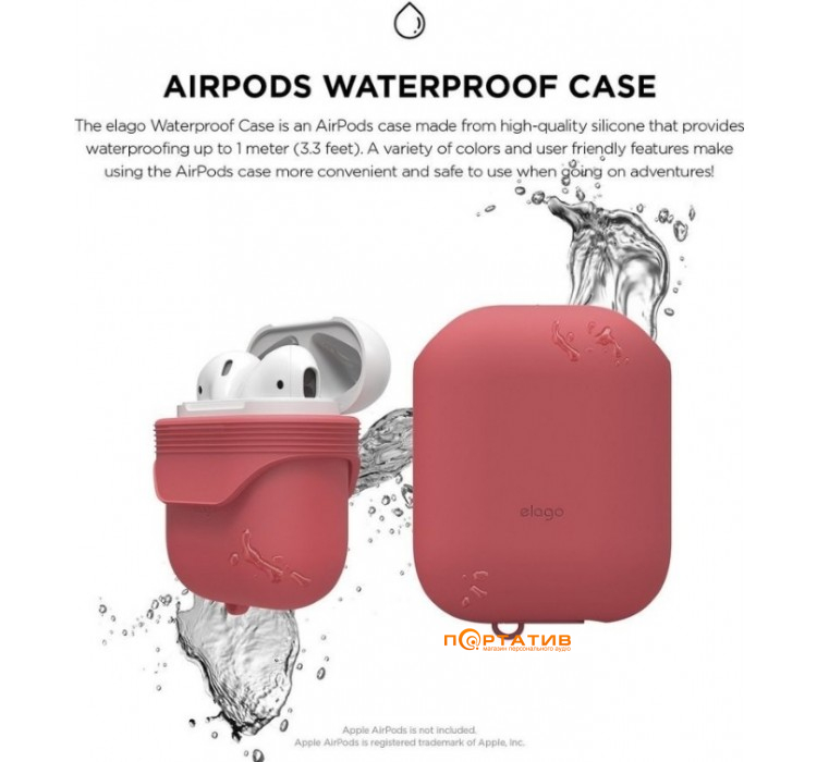 Чохол Elago Waterproof Case for Airpods Italian Rose (EAPWF-BA-IRO)