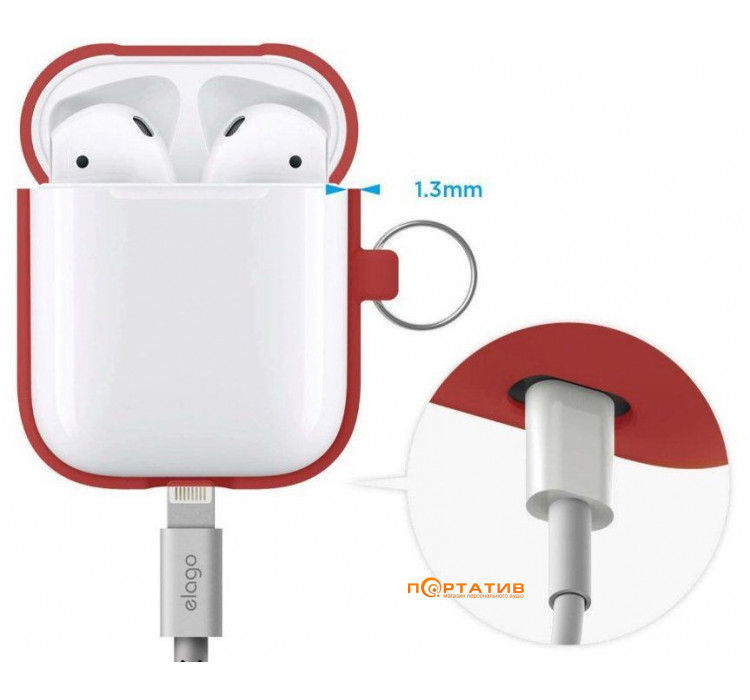 Чохол Elago Hang Silicone Case for Airpods Red (EAPSC-HANG-RD)