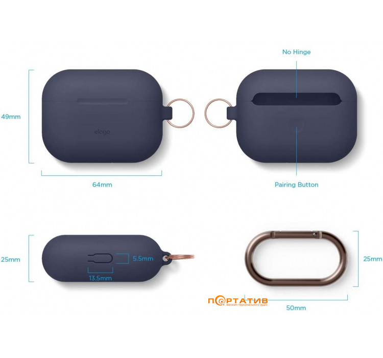Чохол Elago Hang Original Case for Airpods Pro Jean Indigo (EAPPOR-HANG-JIN)