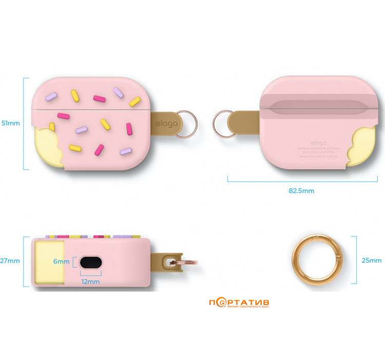 Чохол Elago Ice Cream Case for Airpods Pro Strawberry (EAPP-ICE-LPK)
