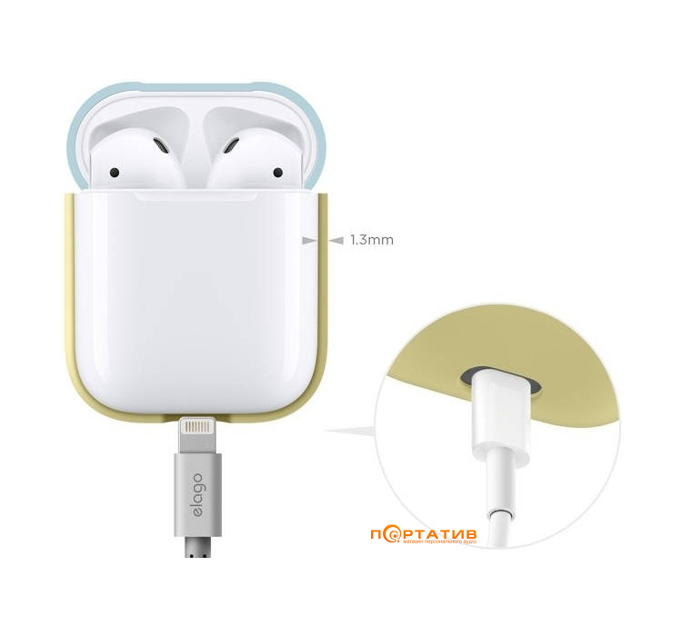Чохол Elago Duo Case for Airpods Yellow / White / Pastel Blue (EAPDO-YE-WHPBL)