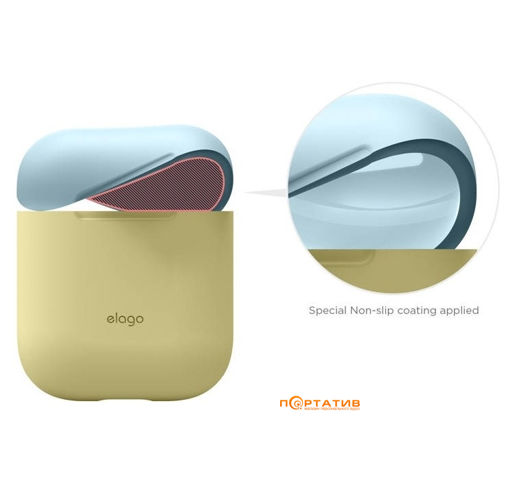 Чохол Elago Duo Case for Airpods Yellow / White / Pastel Blue (EAPDO-YE-WHPBL)