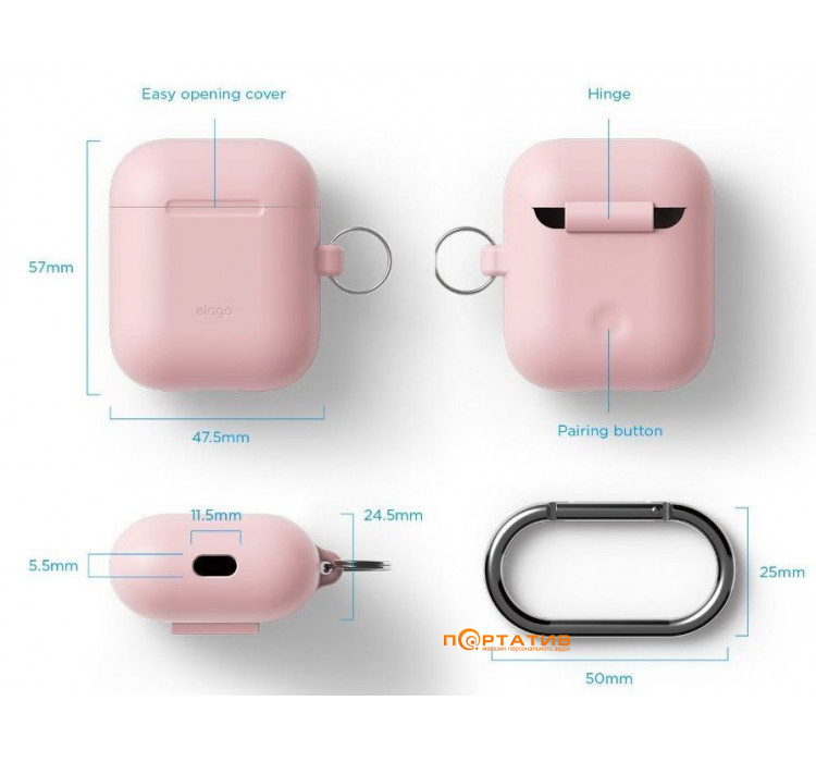 Чохол Elago Hang Silicone Case for Airpods Pink (EAPSC-HANG-PK)