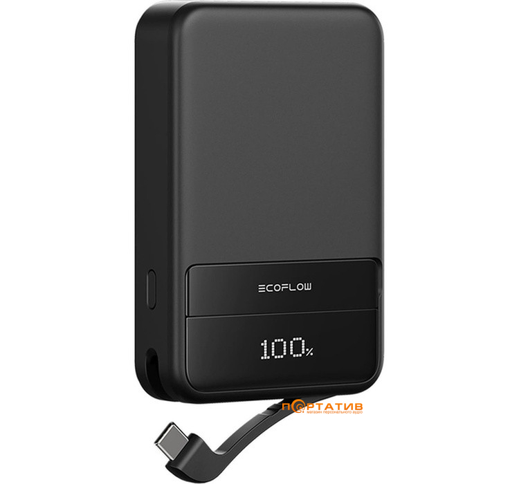 Внешний аккумулятор EcoFlow RAPID Magnetic 10000mAh Qi2 15W + PD 65W Black (EF-RAPID10000-B-EU)