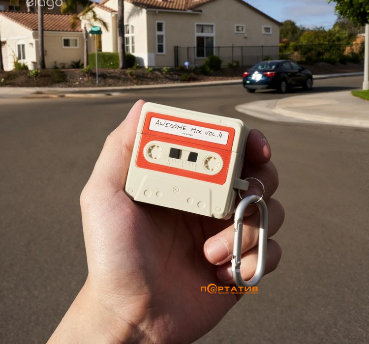Чехол Elago Cassette Tape Stone for Airpods 4rd Gen (EAP4TAPE-HANG-CWHRD)