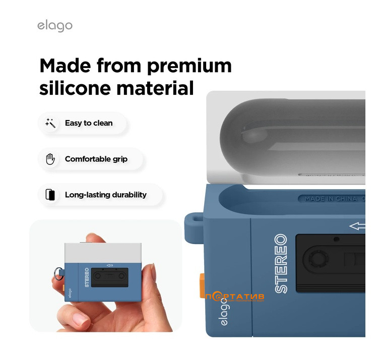 Чехол Elago Cassette Player Hang Blue for Airpods Pro 3rd Gen (EAPP3CST-HANG-BL)