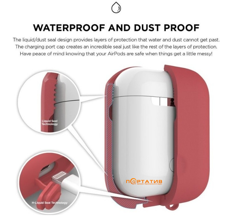 Чохол Elago Waterproof Case for Airpods Italian Rose (EAPWF-BA-IRO)