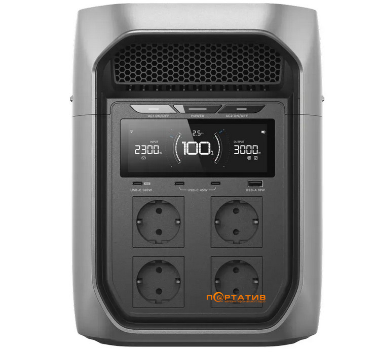 Зарядна станція EcoFlow DELTA 3 Max Plus, 3000W/2048Wh (EFD3MP-EU-CBOX)