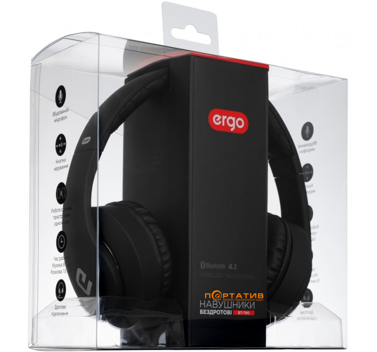 Навушники Ergo BT-790 Black