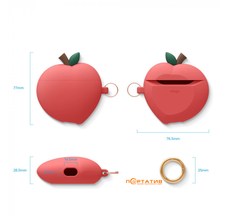 Elago Peach Hang Case for Airpods Red (EAP-PEACH-RD)