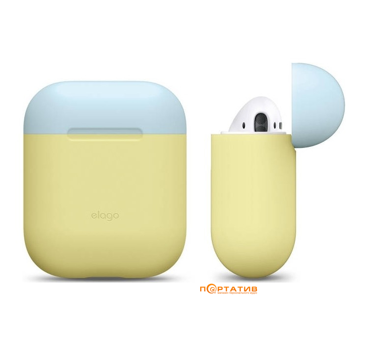 Чохол Elago Duo Case for Airpods Yellow / White / Pastel Blue (EAPDO-YE-WHPBL)